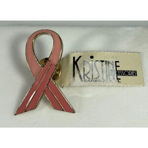 Kristine Accessories Pink Breast Cancer Pin Ribbon Awareness NEW